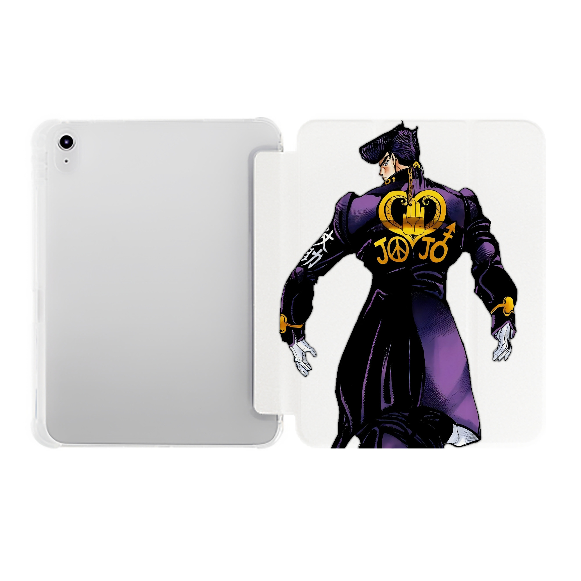 （画像用） ジョジョの奇妙な冒険 ひがしかた じょうすけ JoJo's Bizarre Adventure Higashikata Josuke IPad ケース ペン収納付き 三つ折りスタンド PUレザー×シリコン 対応機種9.5/10.5/10.9インチ